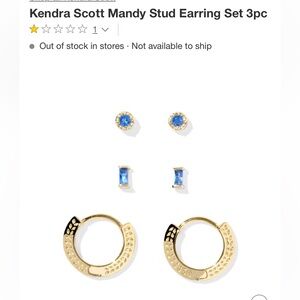 Kendra Scott Gold and Blue Mandy Earring Set